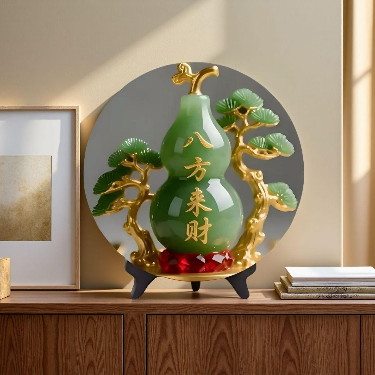 Vintage Collectible Christmas Ornaments - Natuurlijke Jade Kalebas Beeldje Huisingang Woonkamer