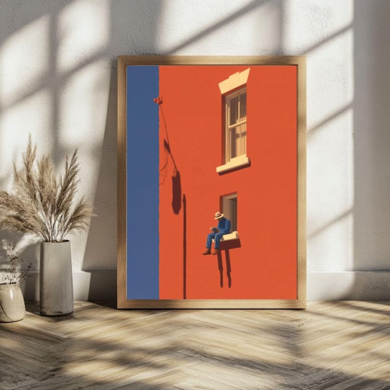 Vintage Toy Collector - Vintage minimalistische abstracte warme zonnige figuur