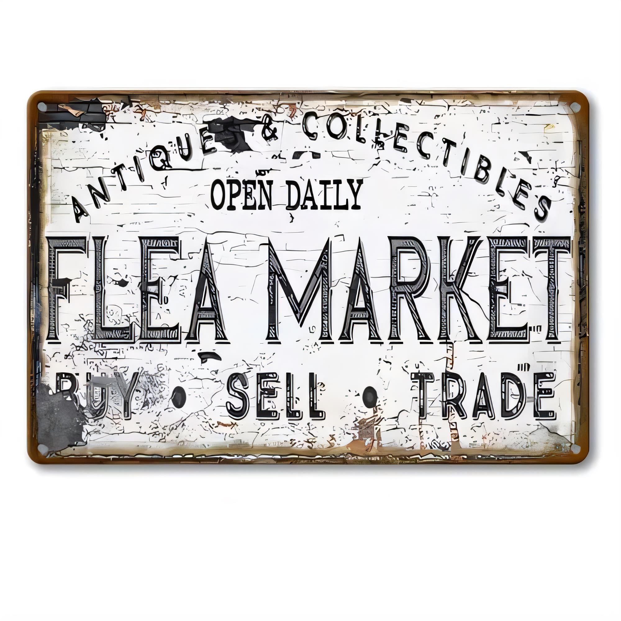 Vintage Collectible Tins - Tinbord Antiek Verzamelobjecten Vlooienmarkt Open Dagelijks