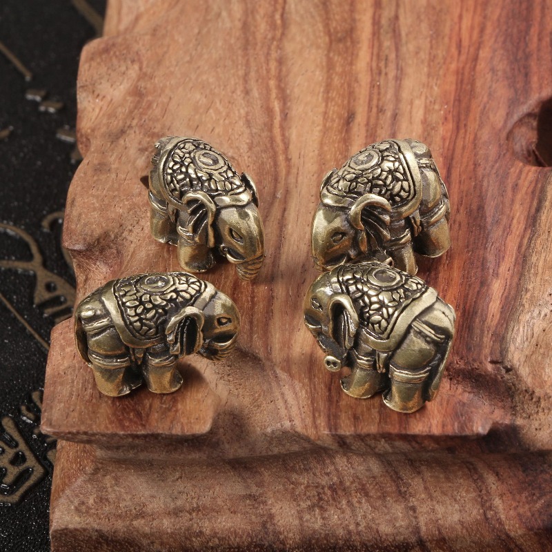 Vintage Collectible Christmas Ornaments - 1PC schattige olifant massief messing gesneden